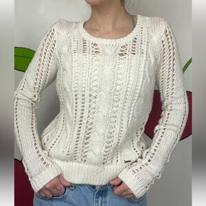Abercrombie & Fitch Ivory Open Knit Sweater‎
